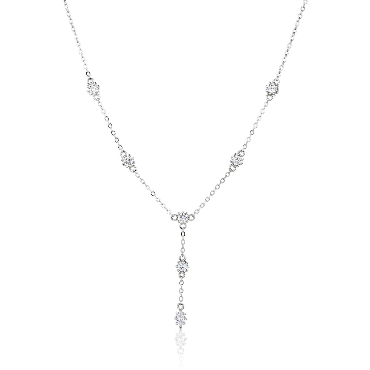 Melibea | שרשרת Y פרחים מכסף אמיתי 925