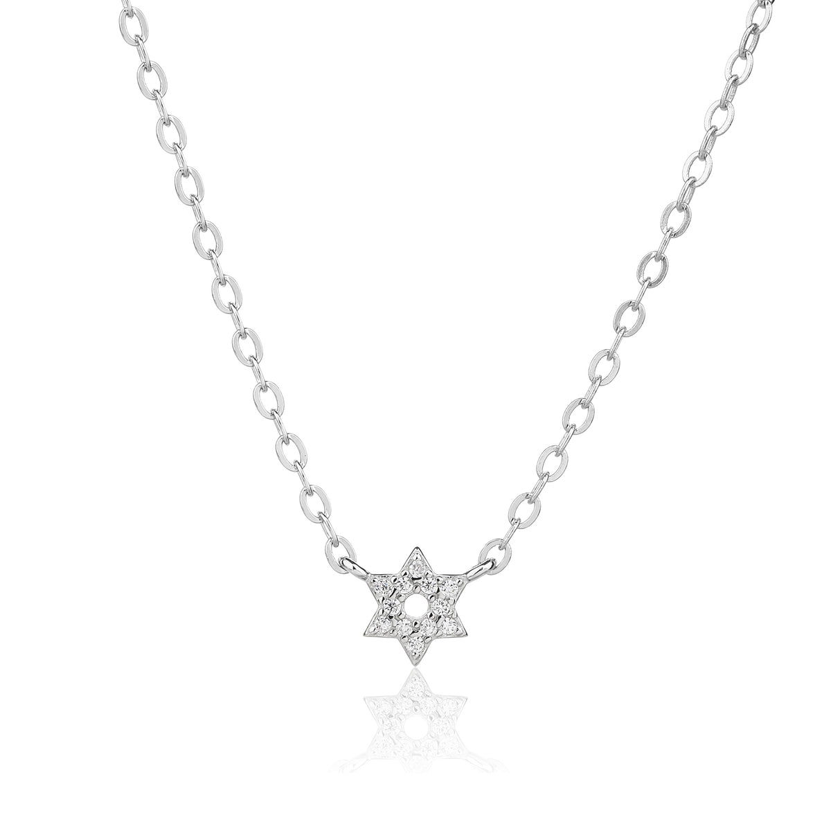 שרשרת כסף 925 משובצת אבני זרקון 35+5 ס"מ