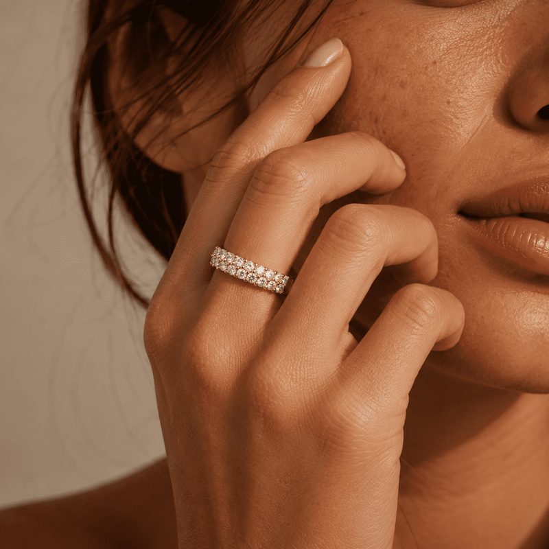טבעת רוז גולד עם אבני זרקון | תכשיטים לנשים | Remilia Jewelry