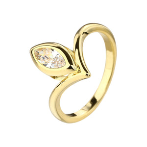טבעת זהב עם אבן מרקיזה | תכשיטים לנשים | Remilia Jewelry
