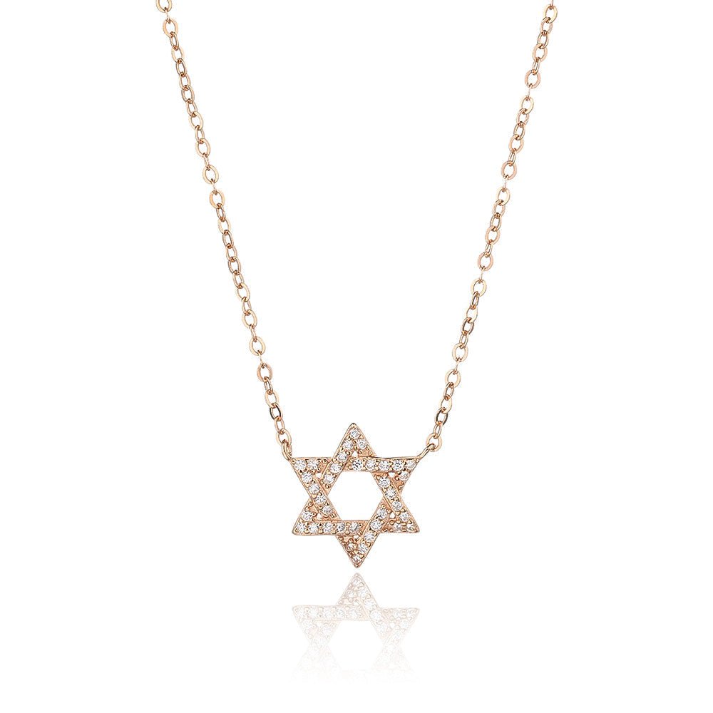 Mireya | שרשרת מגן דוד בציפוי רוז גולד כסף 925